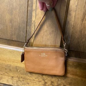 Coach wristlet cross grain leather